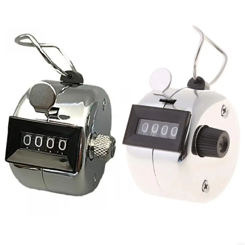 

652F 4-Digit Hand Tally Counters Mechanical Counter Metal Manual Clicker Stainless Steel Tally Counting Range 0-9999 Portable