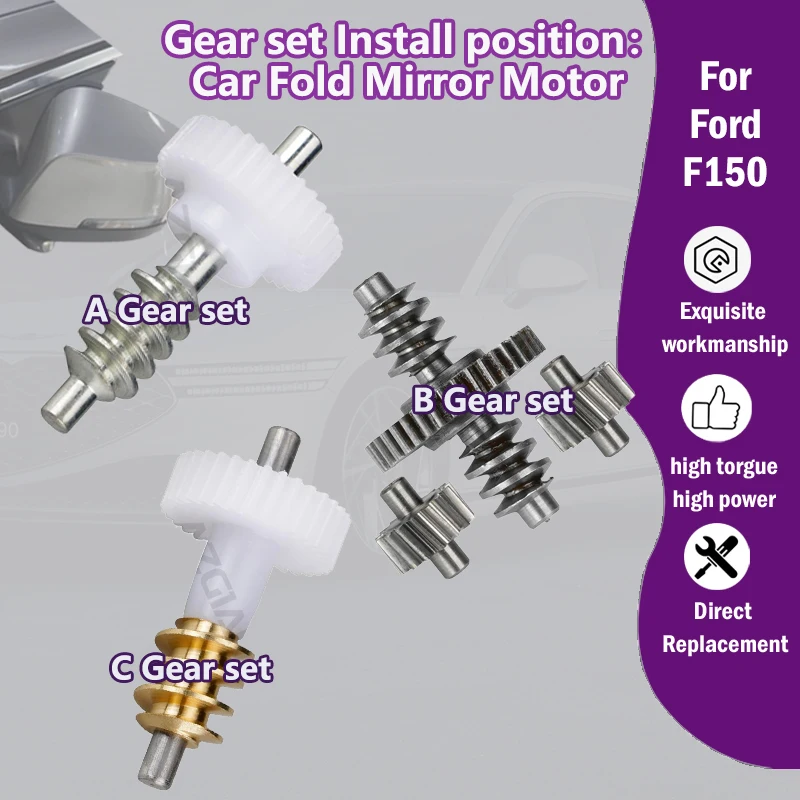 

For Ford F150 MK12/13/14 Car 35T 38/15T 33T plastic metal gearwheel set accessories of Exterior side folding Mirrors motor R L