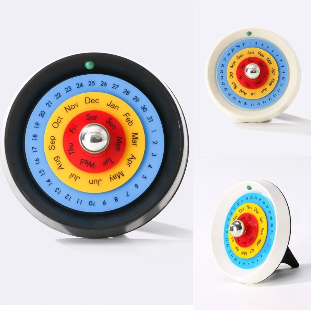 Creative Rotating Calendar Decorative Nordic Style Turntable Perpetual Calendar DIY Handmade Annual Desk Calendar Home