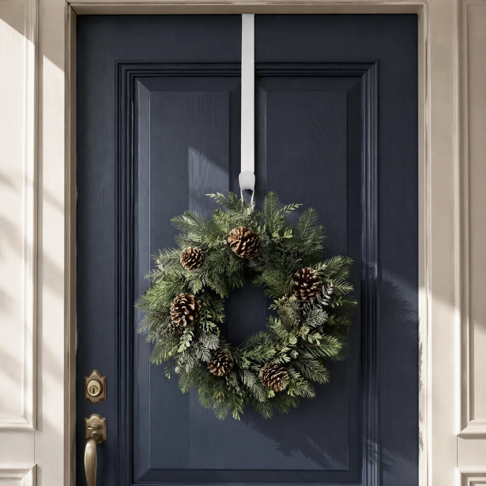 Iron Door Wreath Hook Retractable Black White Wreath Hanger No Punch Over Door Design Over Door Hanger Bedroom Application