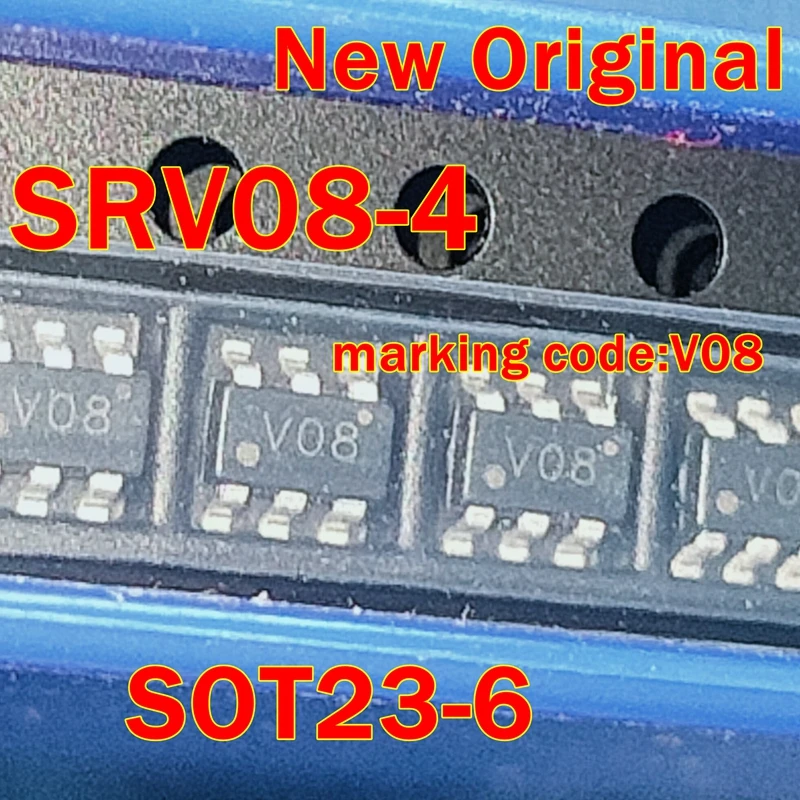 1pcs to 100pcs SRV08-4.TCT SRV08-4 SOT23-6 marking code:V08 New Original Low Capacitance TVS Diode Array