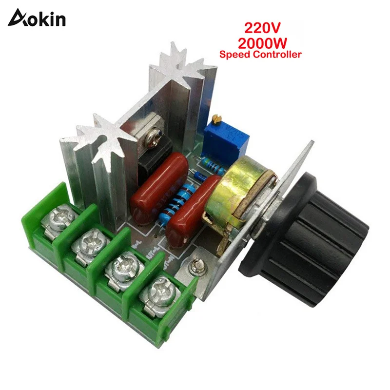 1PCS 2000W Adjustable Motor Speed Controller Voltage Regulator AC Motor Speed Controller 50-220V 25A Motor