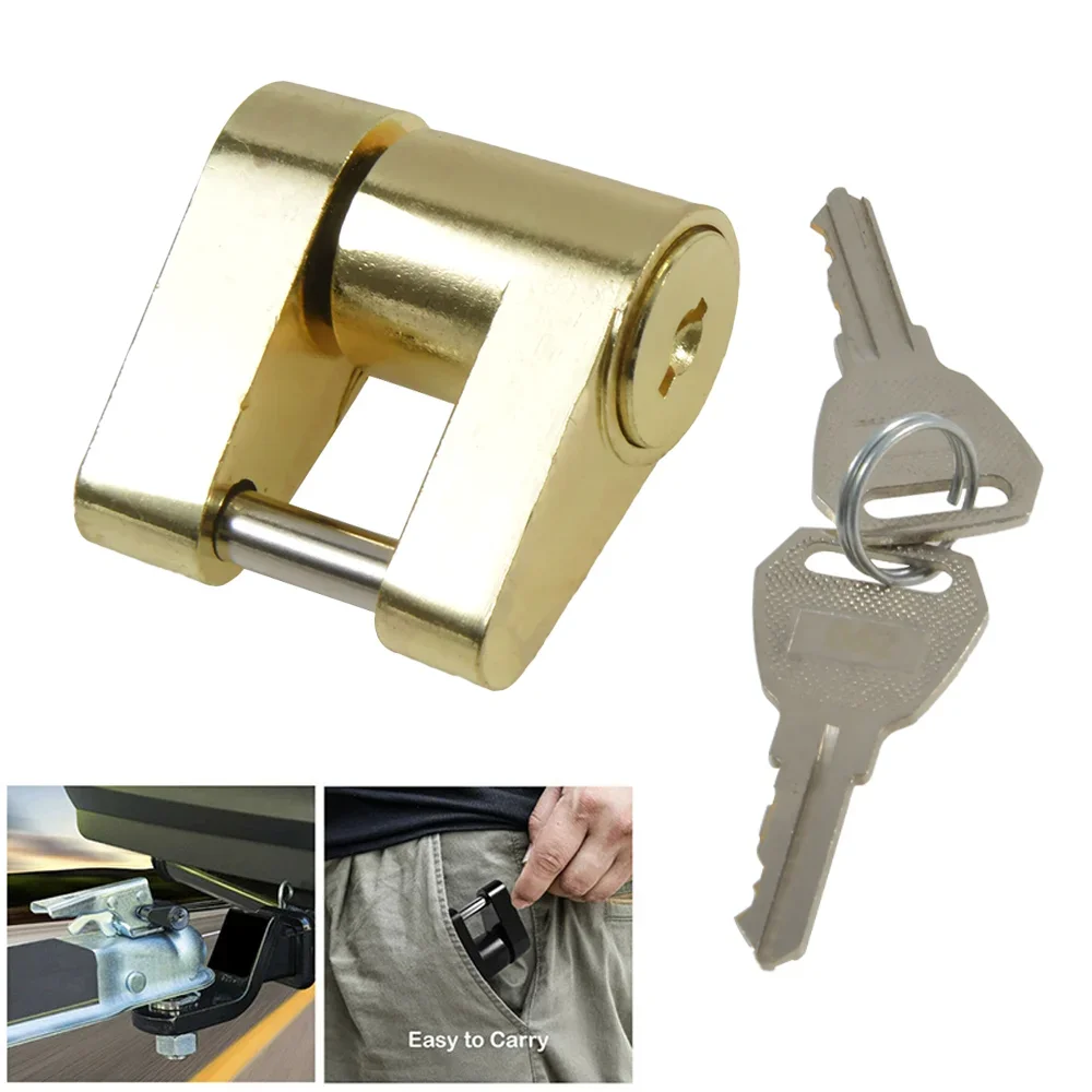 

1 шт. небольшой замок для прицепа из твердой латуни для крюкового разъема, защита от кражи, аксессуары для автомобильного прицепа
