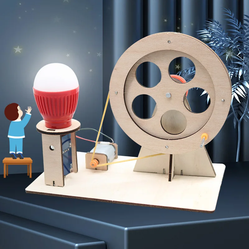 DIY Mini generator korby ręcznej DIY zestaw do eksperymentów naukowych i model edukacyjny zabawka dla dzieci prezent projekt zabawkowy