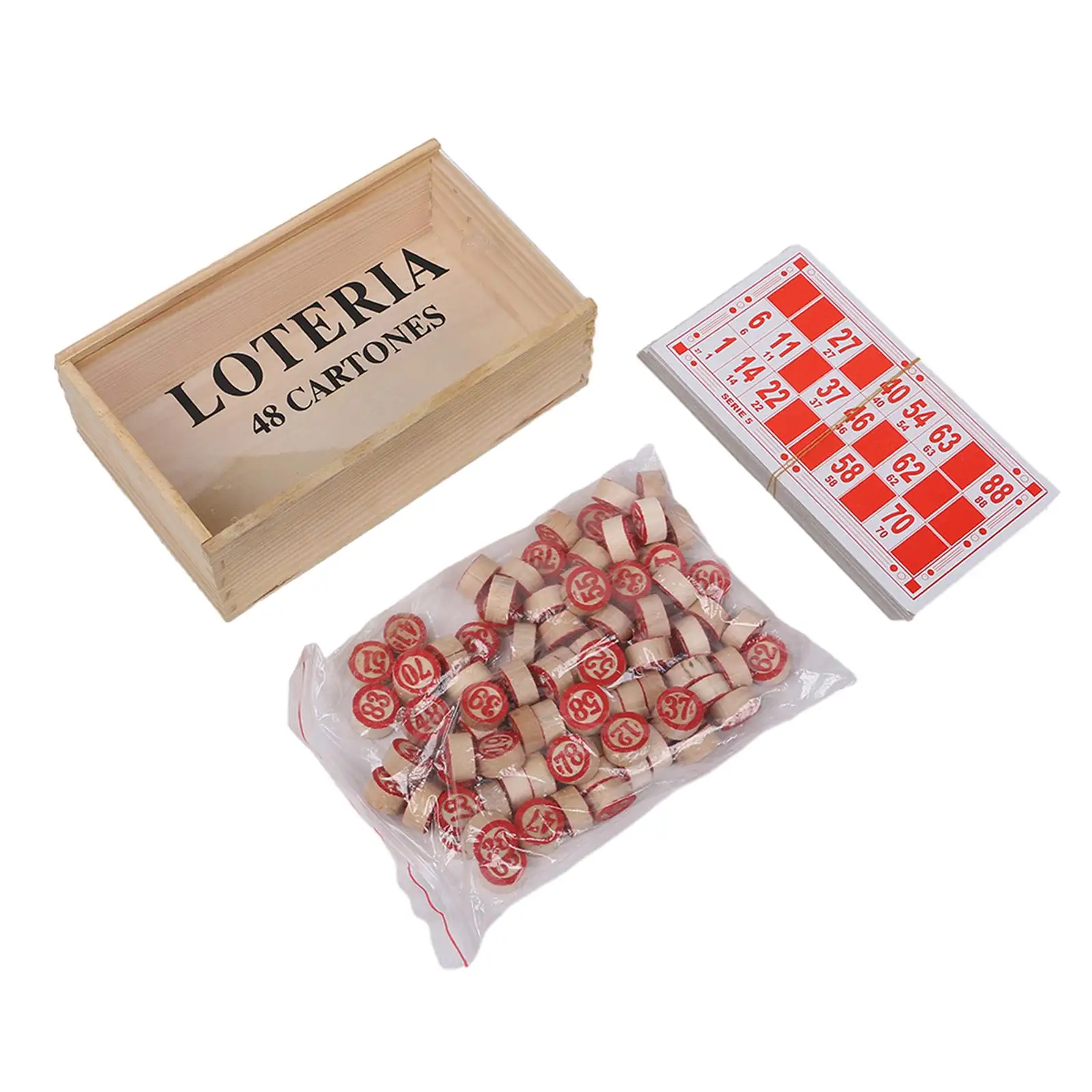 Lottery Bingo Game,Russian,Lotto Game Set,Wooden Box,Russian Lotto Board Games,Russian Bingo Games for Family Friends