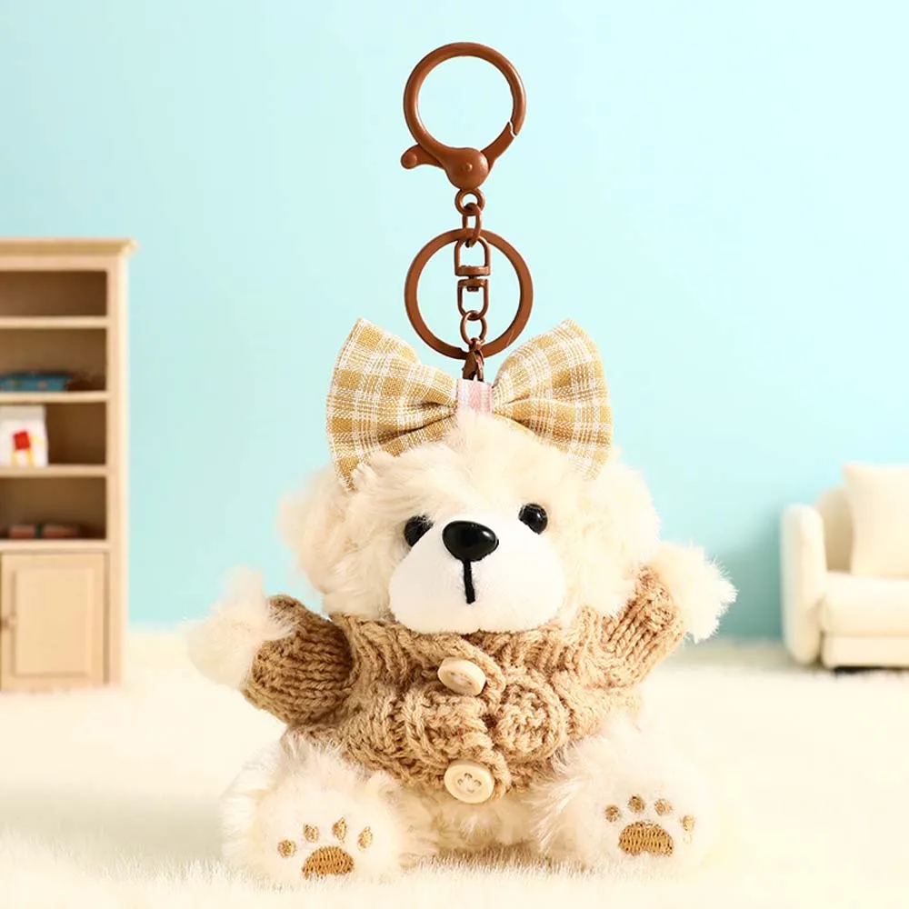 

Bow Tie Sweater Doll Clothing Bow Sweater Bear Keychain Alloy Hanging Rope School Bag Decor Plush Bear Key Ring Ornaments