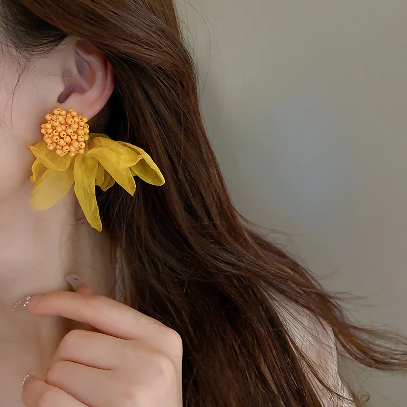 Vintage Acrylic Lace Flower Earrings Ins Fashion Resort Ethos Elegant Earrings For Women Accessories Wholesale 178 image 2