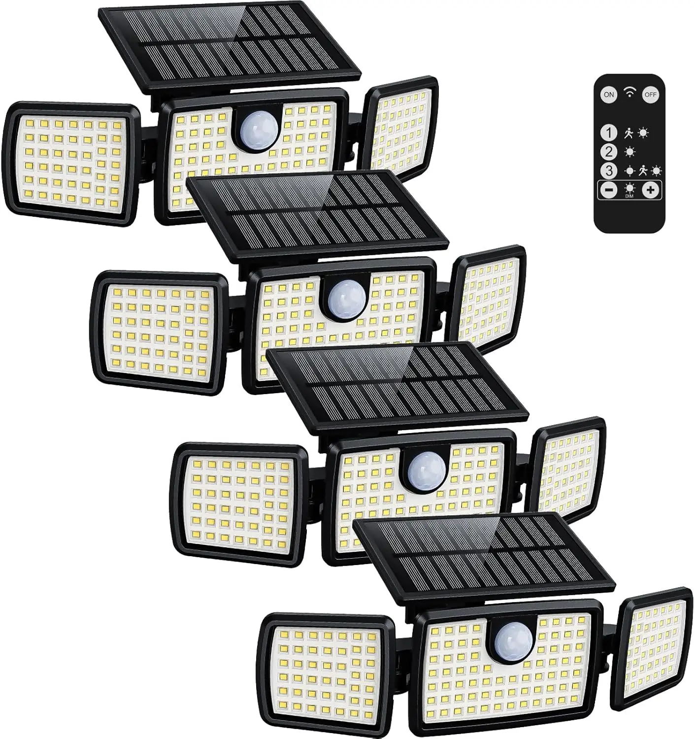 

Solar Motion Lights Outdoor, 2500LM Super Bright with 270° Wide-Angle Coverage, Quick Charge Tempered Glass Panel, 3 Smart Modes
