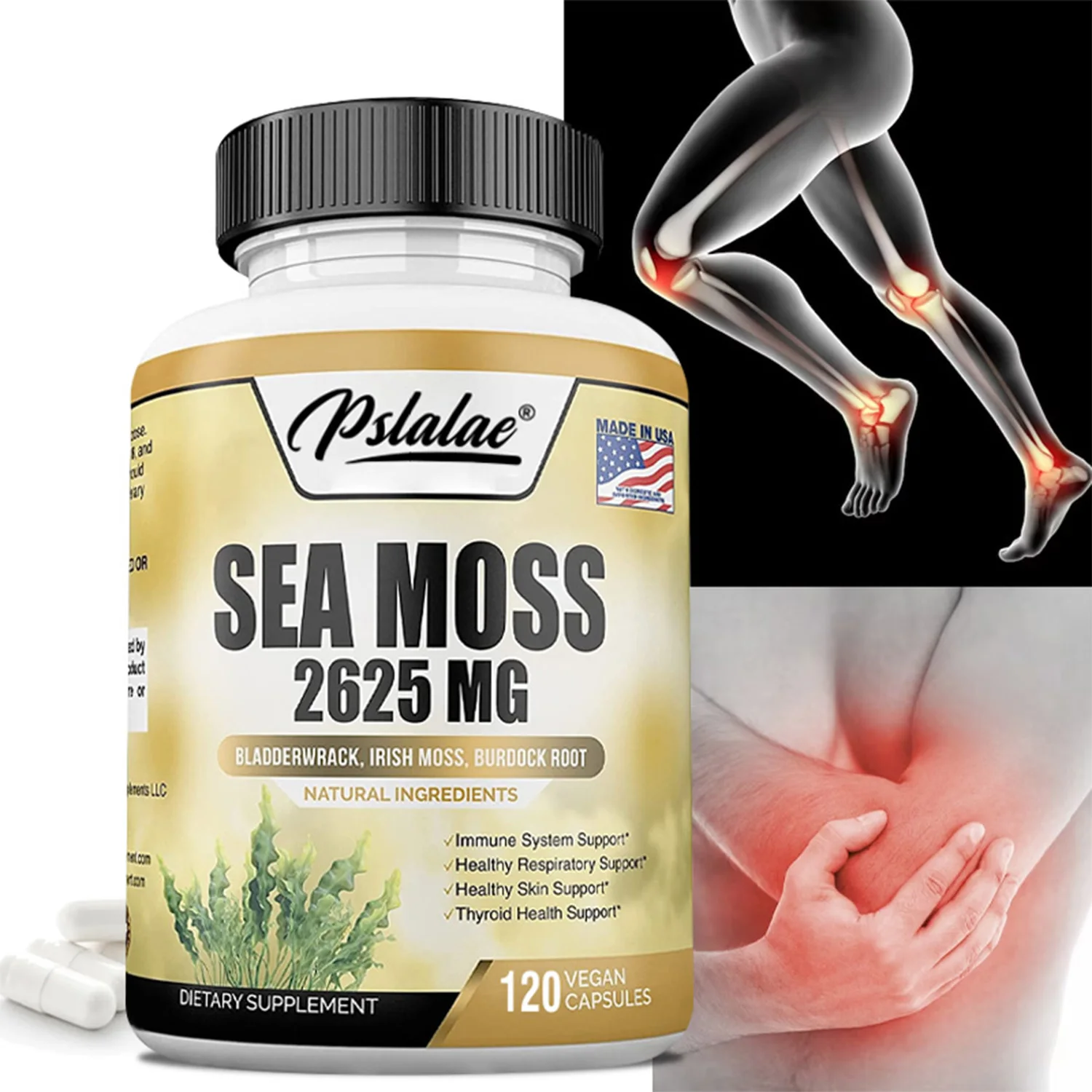 

Sea Moss - Supports Joint and Heart Health, Improves Digestion, Boosts Immunity - 120 Capsules