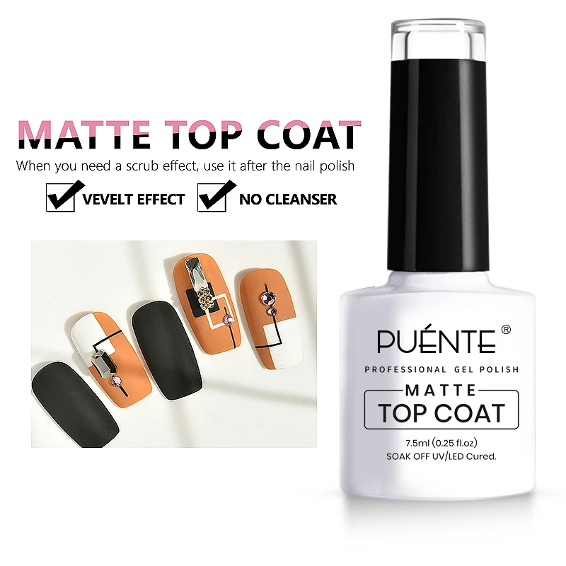 7.5ML Matt Top Coat Gel Polish Matte Function Gel Vernis Semi Permanent Sealer Manicure Lacquer Soak Off LED UV Gel Nail Polish