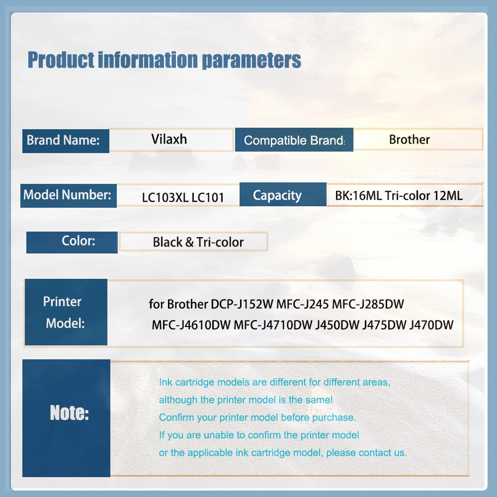 LC103 LC101 LC 103 LC-103 Compatible InkJet Ink Cartridge For Brother MFC-J650DW J870DW J875DW J6720DW J6920DW J285DW J470DW