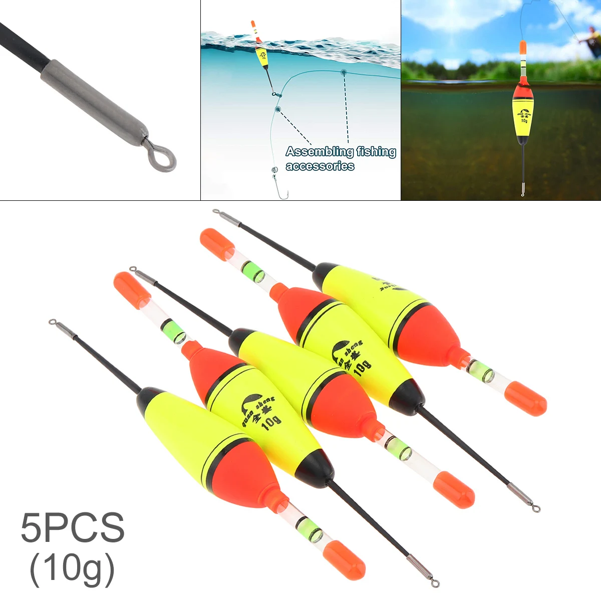 

5pcs 10g EVA Foam Fishing Floats Bobber Sea Rock Fishing Long Cast Floating Eye-catching Drift