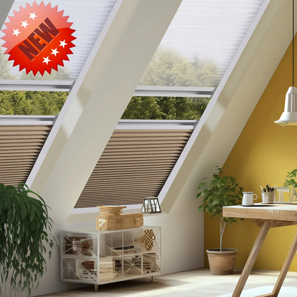 ZSHINE-Honeycomb Cellular Shades, Thermal Retardation, Non-woven Fabric for Velux, Skylight, Windon, Manual Day, Night