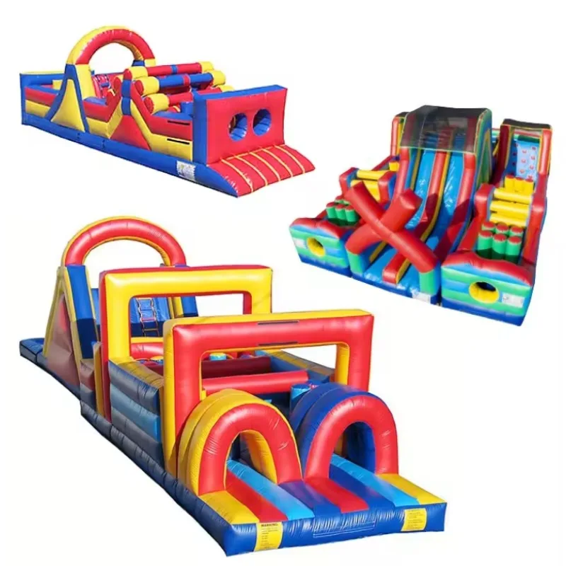 Custom inflatable obstacle course trampoline slide for adults and children outdoor or indoor