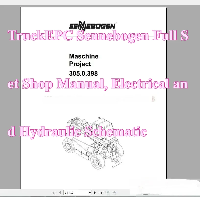 

TruckEPC Sennebogen Полный набор Руководство по магазине, схема электротехники и гидравлики