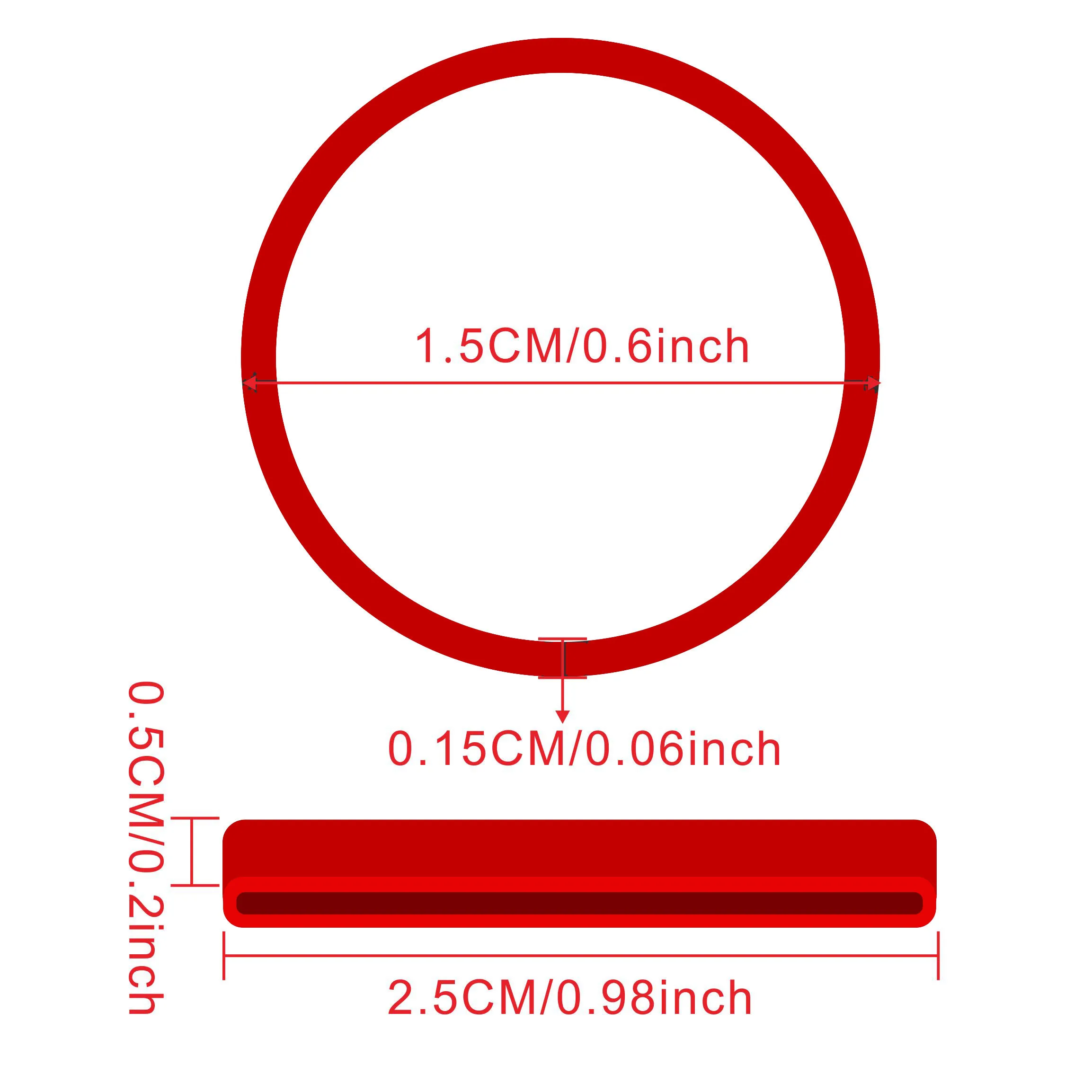 弾性ゴムOリング、伸縮性ラテックスリング、高弾性、包装パッケージ用品、赤、500個