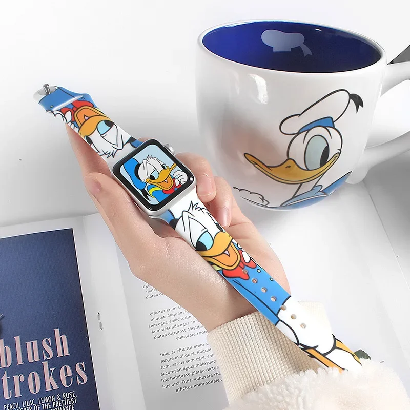 Disney Stitch Watch Strap Is Suitable for Apple IWatch 2/3/4/5/6 Generation Silicone Sports Watchband Watch Case Protective Case