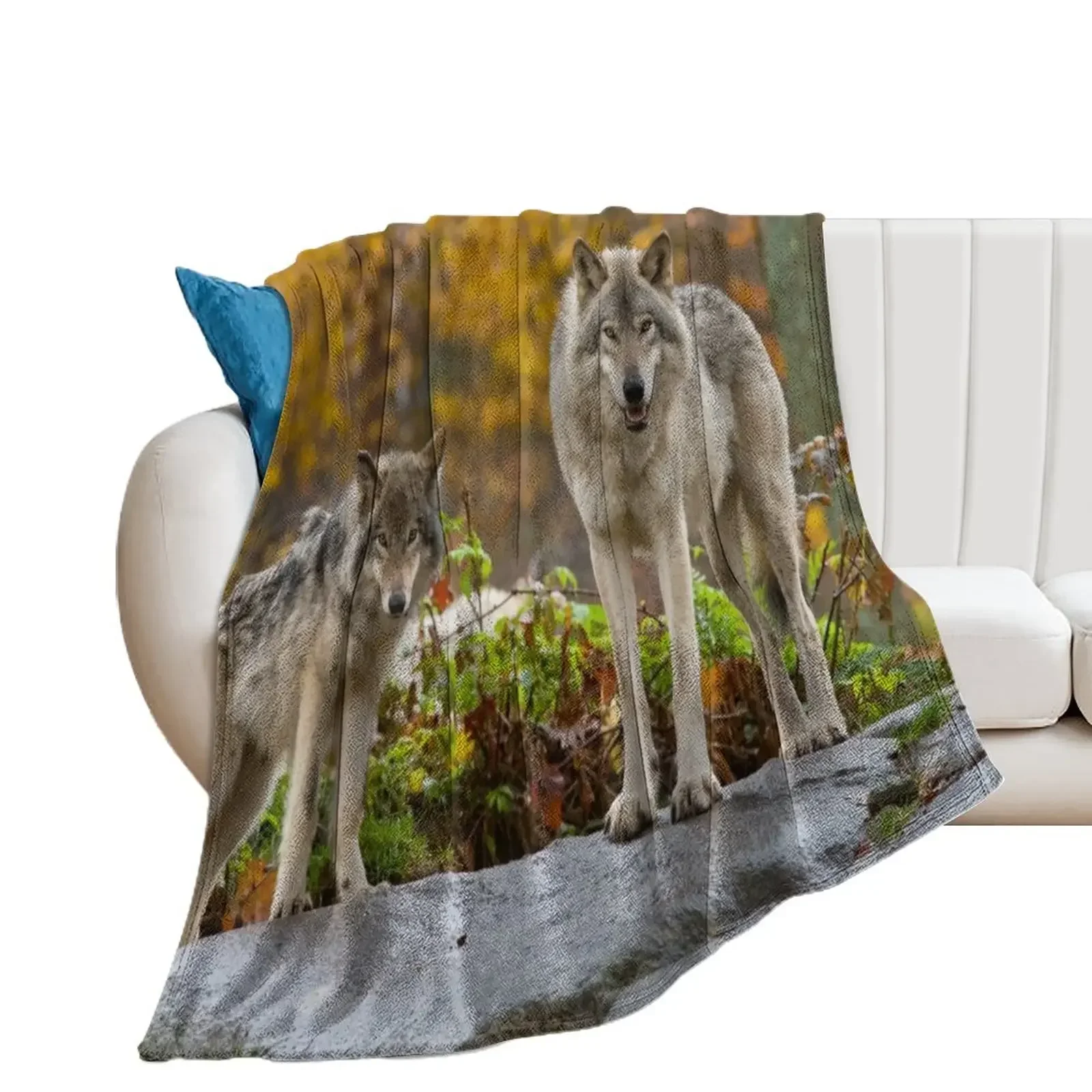 Timber Wolves Throw Blanket Luxury Designer Extra Large Throw Loose Decoratives Blankets