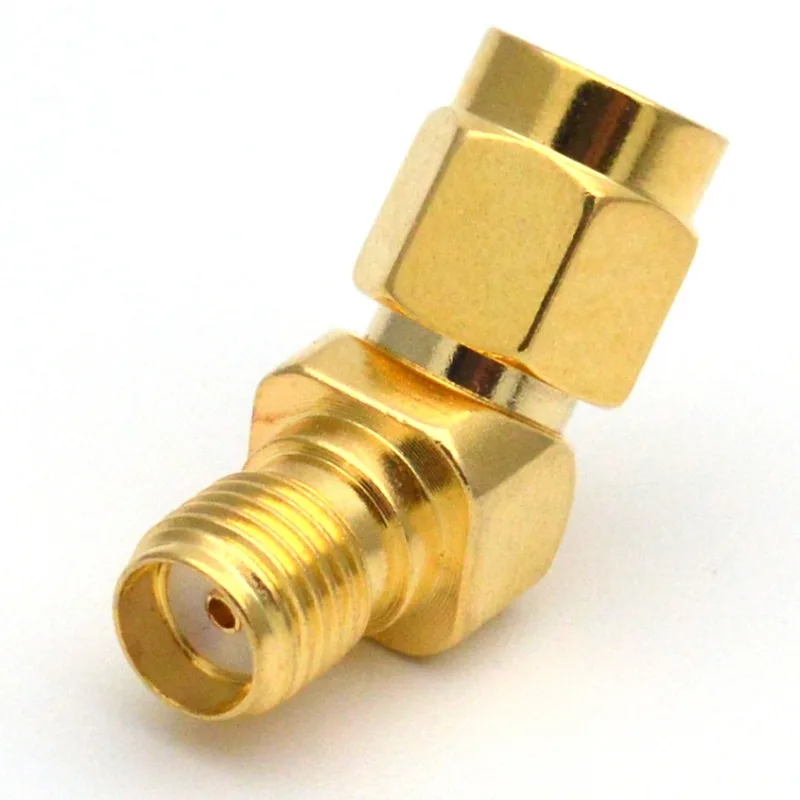 SMA-JKW WIFI نقل الصور FPV محول SMA ذكر إلى SMA أنثى الكوع 135 درجة 45 درجة زاوية مائلة ، نحاس نقي