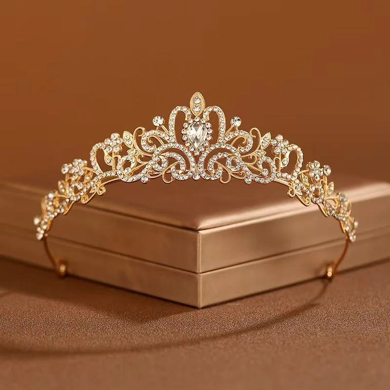 Women Crown for Bridal Wedding Headband Elegant Princess Hair Accessories for Birthday Prom Quinceanera