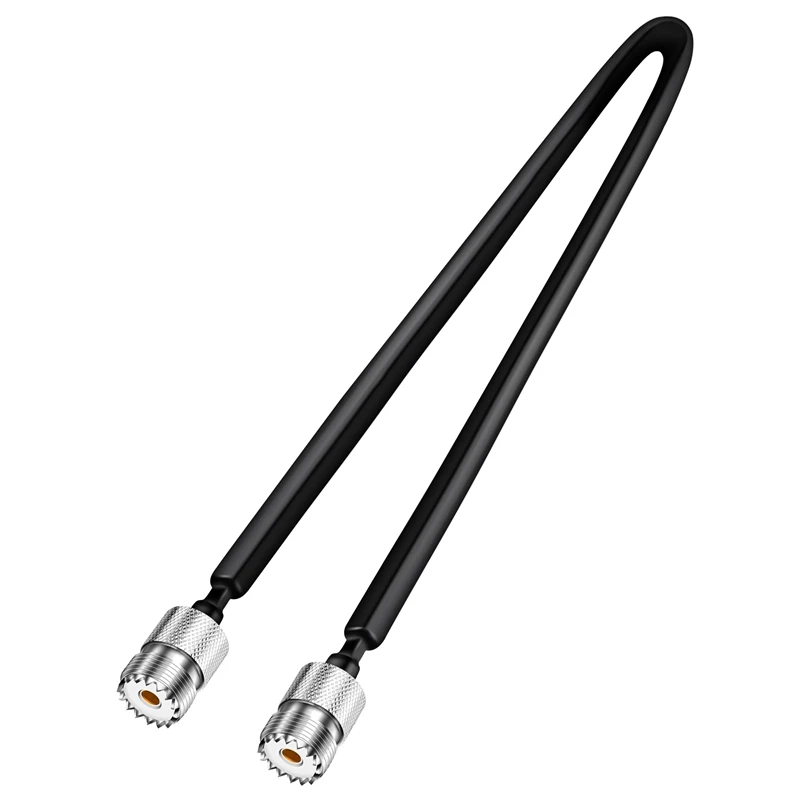 Door/Window Pass Through Flat RF Coaxial Cable SO239 UHF Female To UHF Female 50 Ohm RF Coax Pigtail Extension Cord