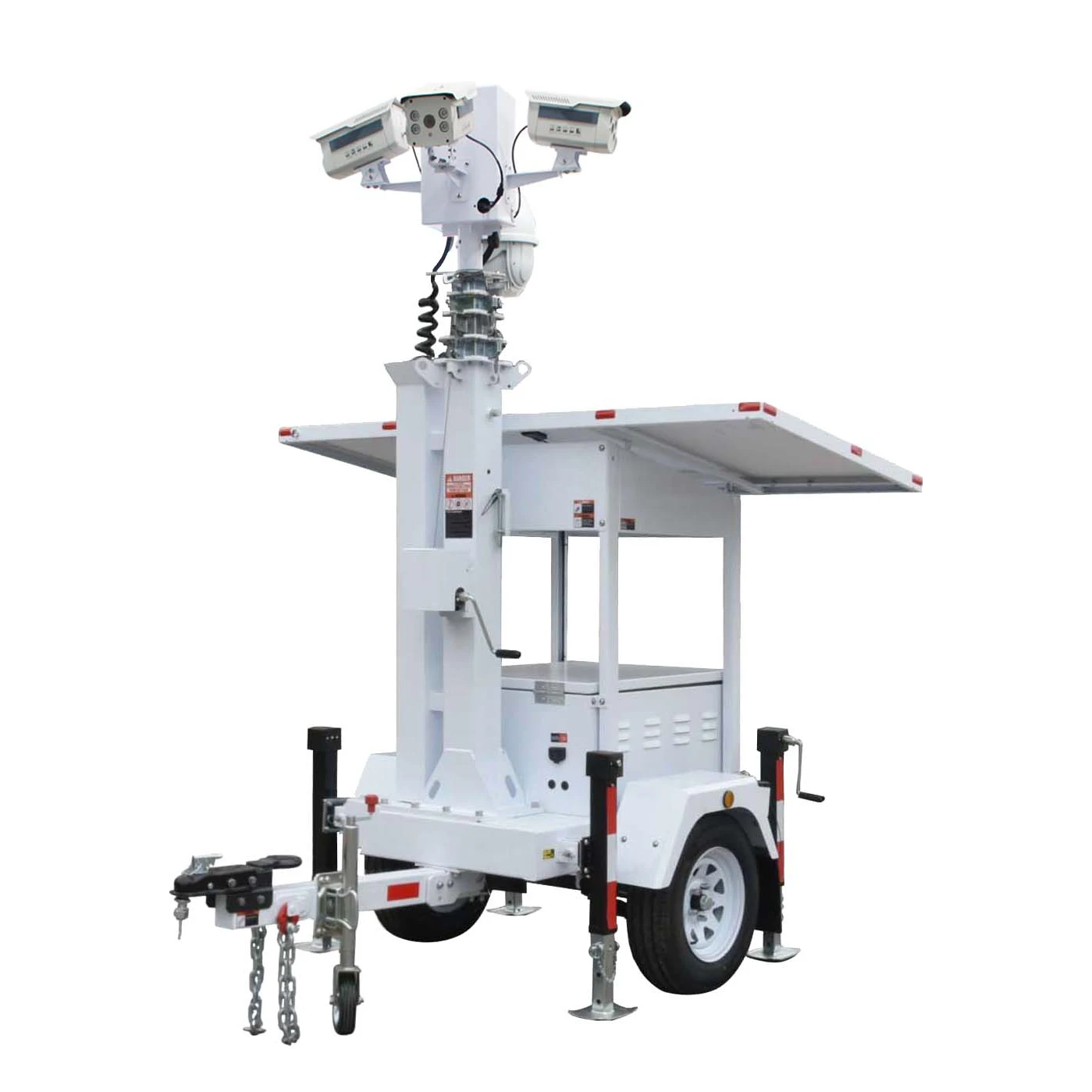 Small Solar Security Trailer Optional Cameras for Outdoor Construction Projects