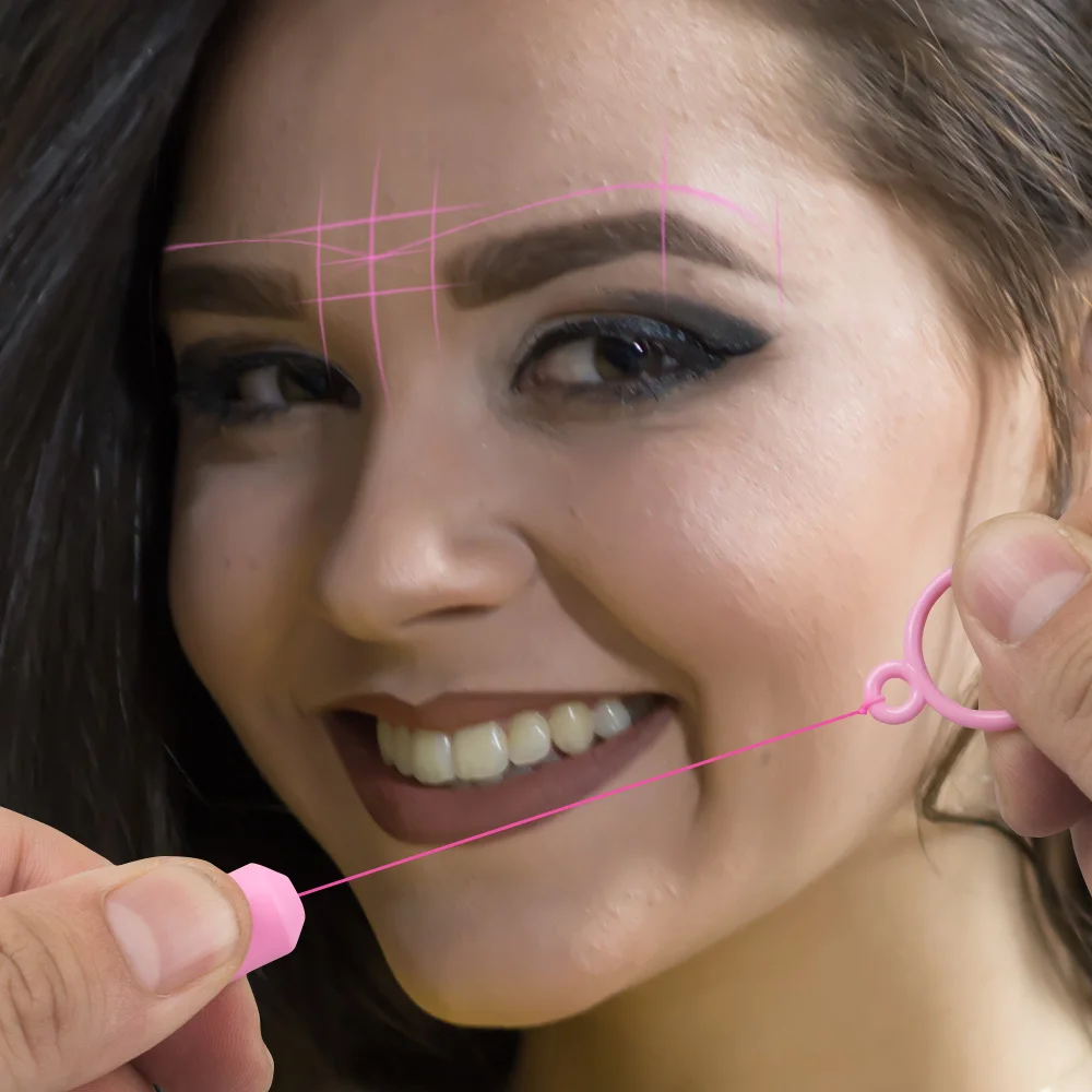 1pcs Stretchable Mapping Pre-ink String Microblading Eyebrow Makeup Dyeing Thread Semi Permanent Eyebrows Grid Measuring Tools