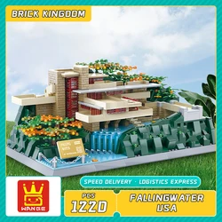 5232 FallingWater House Creative street view Model Building Blocks Pennsylvania Architecture Education Assembly Model Toys Gifts