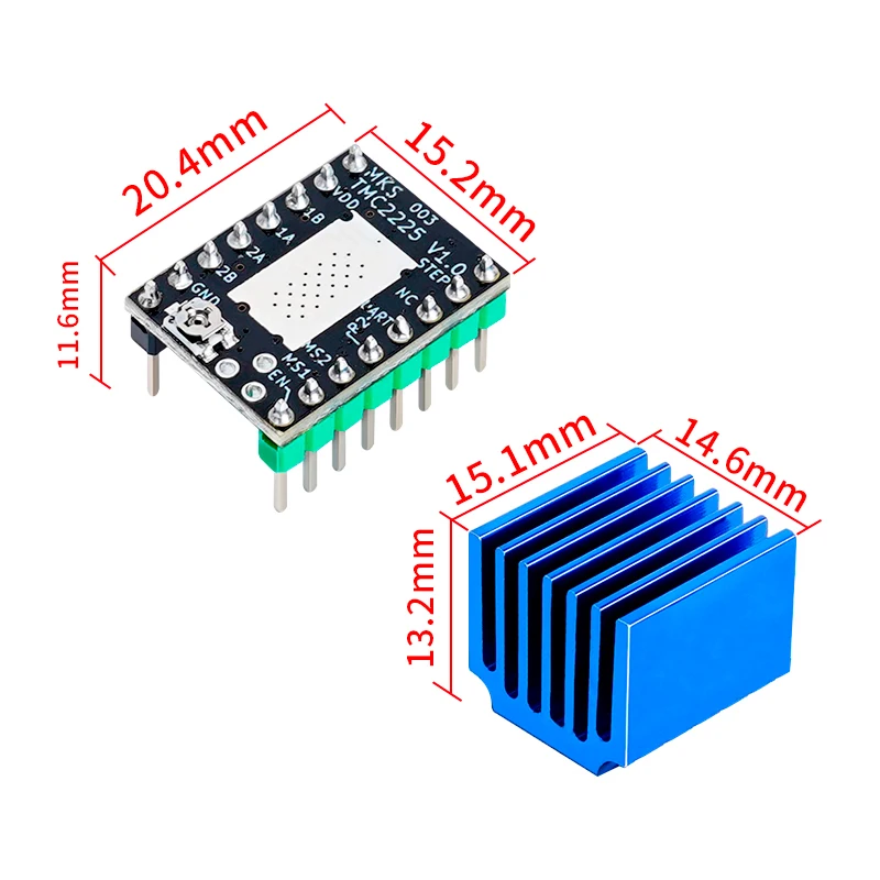 

TMC2225 Stepper Motor Driver Module - 3D Printer Accessory, 256 Microsteps, Silent Operation, A4988 Replacement