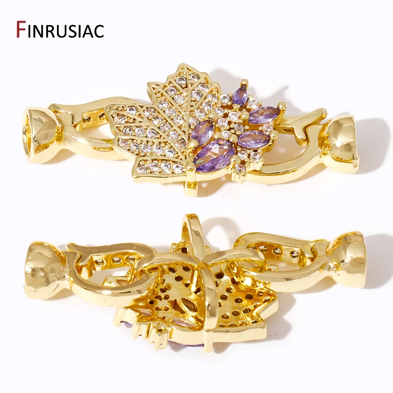 DIY Women Needlework Jewelry Making Supplies,18K Gold Plated Leaf Fastener Closure Lock Clasps Jewelry Accessories