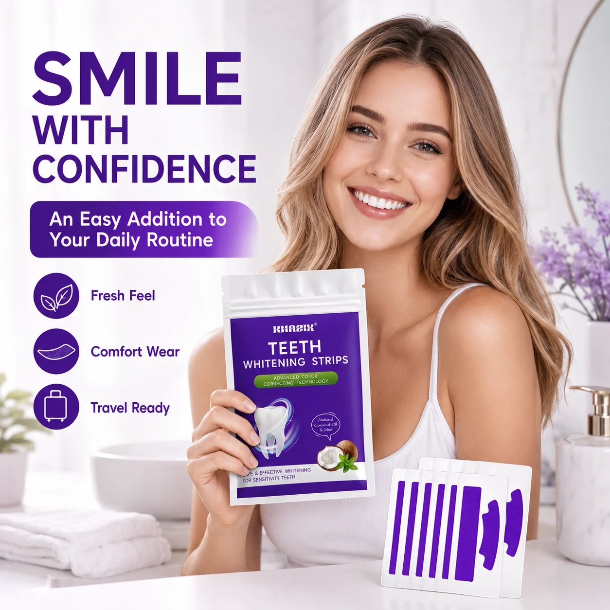 7pcs Dental Care Strips Oral Hygiene Teeth Patch Fresh Breath Mouth Cleaning Strips for Daily Use view 6