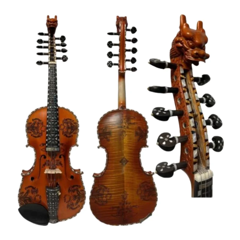 Deluxe fancy Norwegian fiddle,violin,4*5 string Hardanger fiddle,Resonant sound