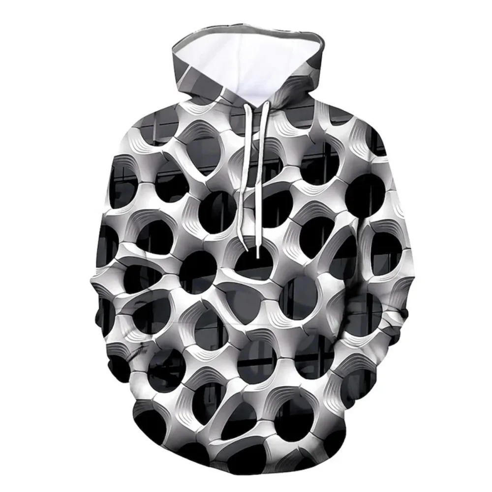 Pullover Hoodie Men Women Fashion Honeycomb 3D Printed Hooded Sweatshirt Autumn Plus Size Loose Casual Streetwear With Pocket