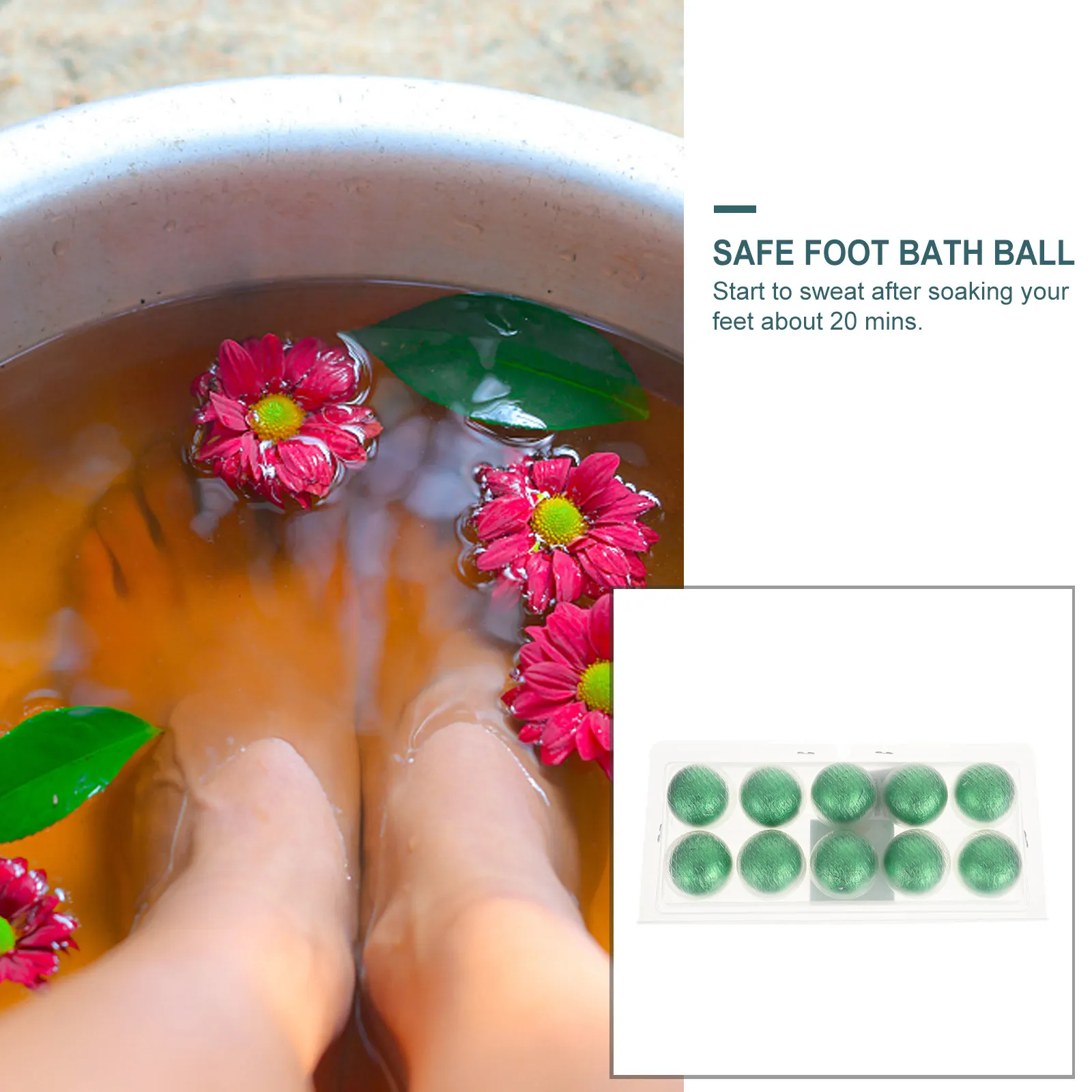 

10Pcs Foot Bath Balls Natural Safe Formula Fast Dissolving Sweat Inducing Foot Care Pills for Home Spa Elderly Gift Healthy Feet