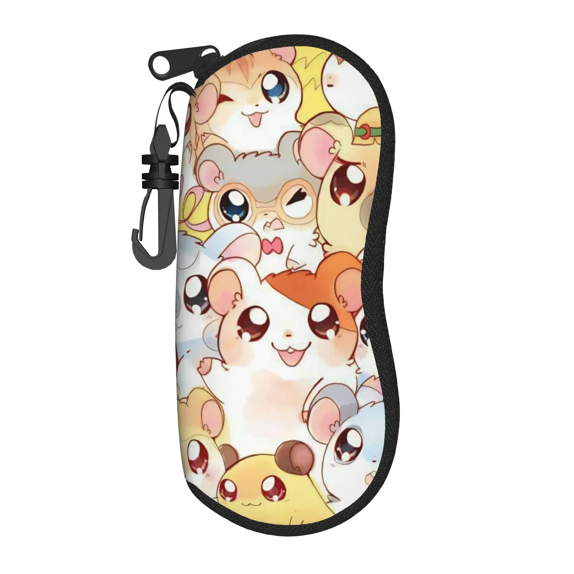 Cute Hamtaro  Glasses Case Cover  Print Sunglasses Case Retro Pocket Glasses Box Men Women Eyewear Box