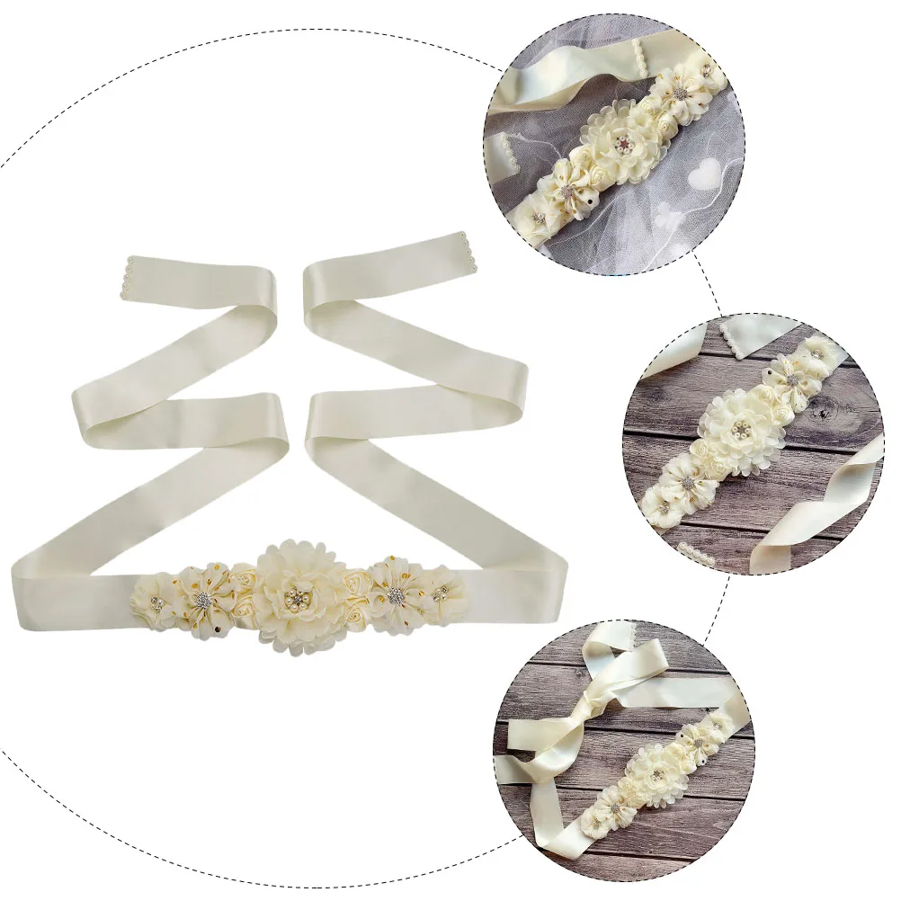 

1pc Rose Flower For Women Fashion Dress Waistband Party Wedding Accessory Decorative Belt Light Comfortable Belt For Dance
