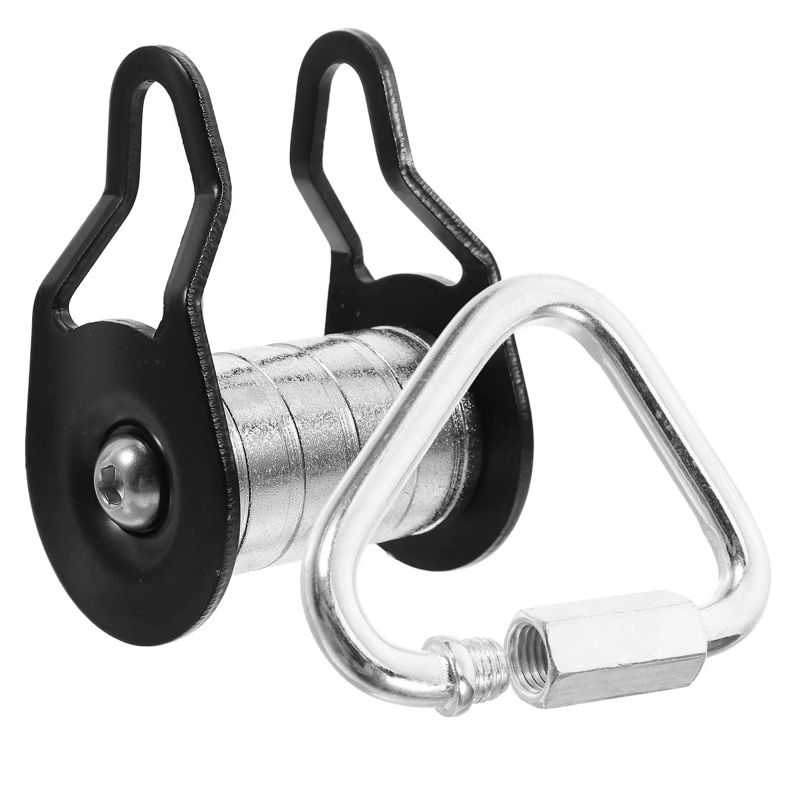 Heavy-Duty Iron Slackline Pulley with Secure Hook for Backyard, Balance Training & Outdoor Use