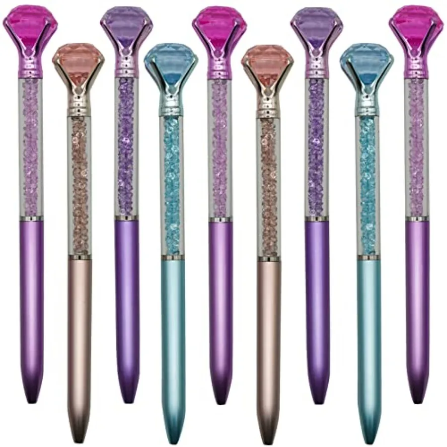 

Maydahui 24 PCS Big Diamond Ballpoint Pens Colorful Crystal Quicksand Pen Retractable Bling Rhinestones Metal Pen Black Ink for