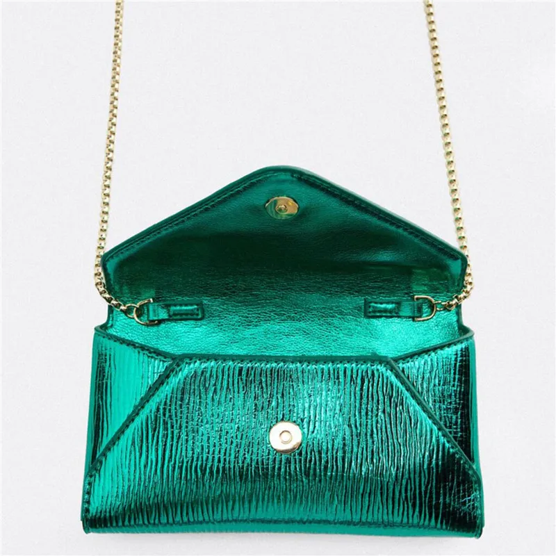 Fashion PVC Women\'s Crossbody Bags Luxury Party Evening Bags Simple Cell Phone Purse Mini Chain Female Envelope Handbags