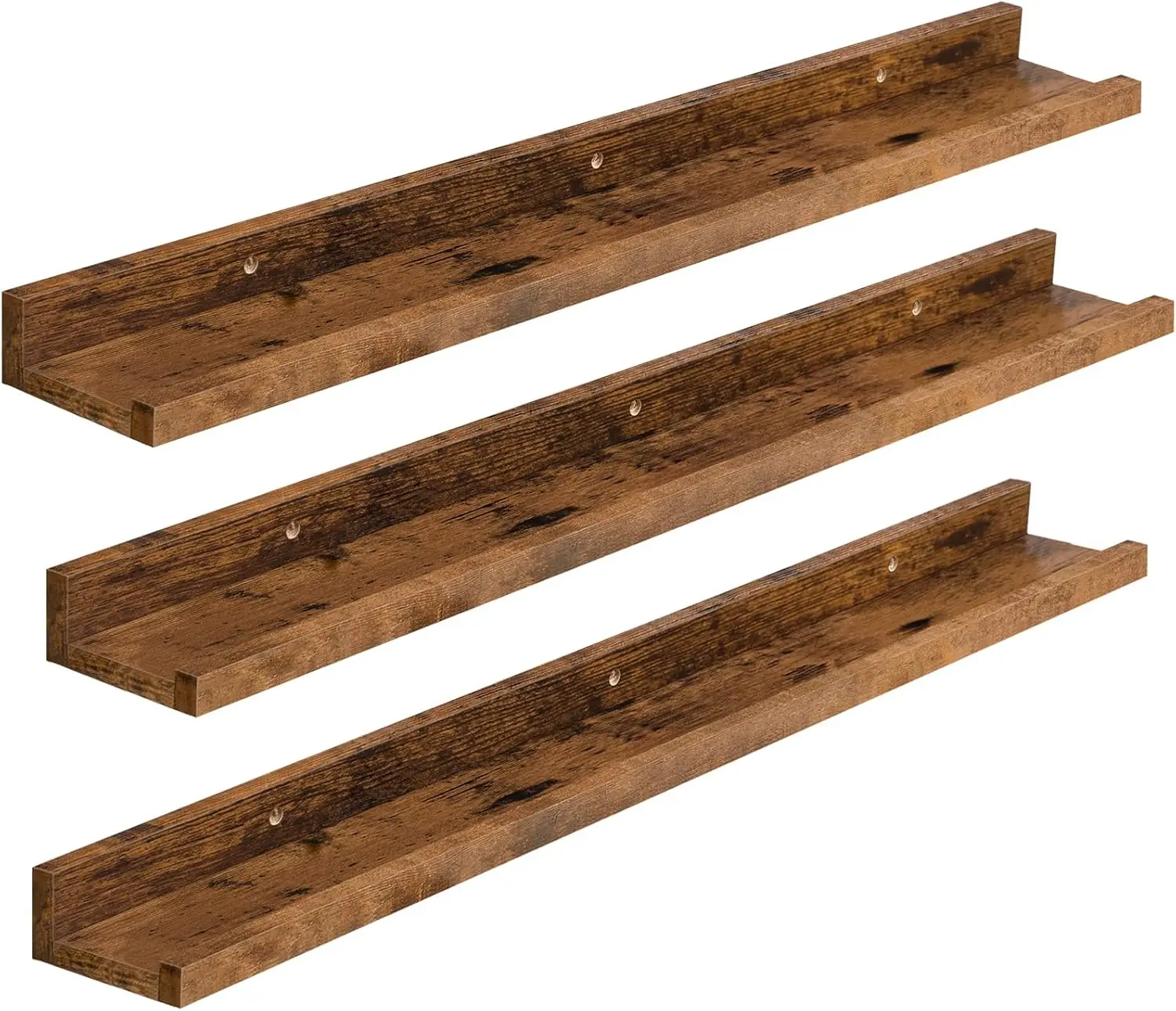 

Floating Shelves, Wall Shelf Set 3, 35.4 Inches Hanging Shelf with Raised Edge and Invisible Brackets, for Bath, Bed, Kit...