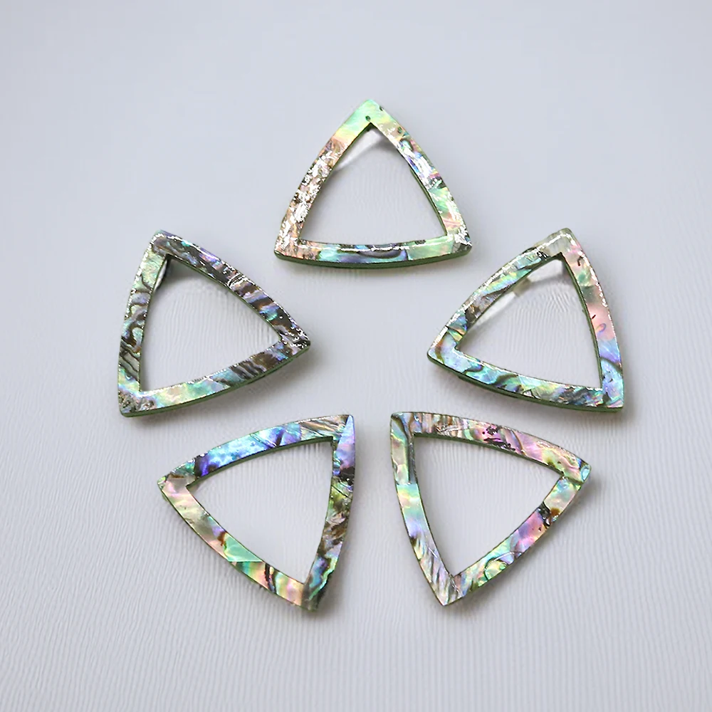 Natural Abalone Shell Cabochon Irregular Openwork Triangle Geometric Cabochon Beads for Jewelry Making DIY Necklace Earring Ring