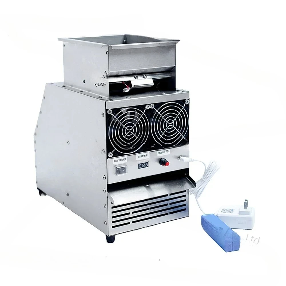 Electric Grain Shell Blower Winnower Winnowing Machine Birds Feed Wind Sheller Adjustable Blowing Machine with Vibration Motor B