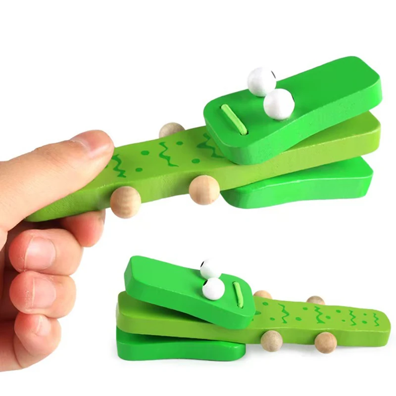 

Crocodile Wooden Castanets for Kids Boys Girls Music Party Favors Rhythm Percussion Instrument Educational Toys