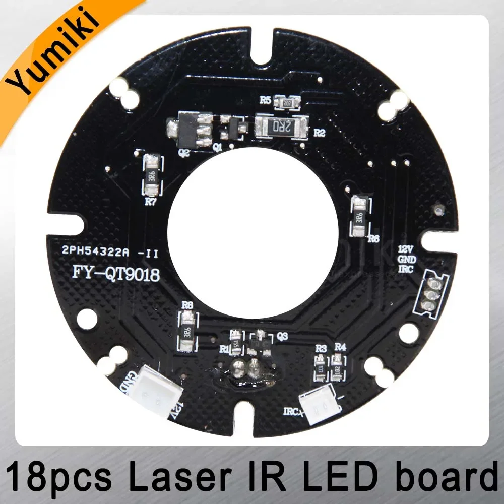 Yumiki Infrared 18*Laser IR LED board for Night Vision Dome IP CCTV Camera Security Surveillance Cameras(Diameter: 54mm)