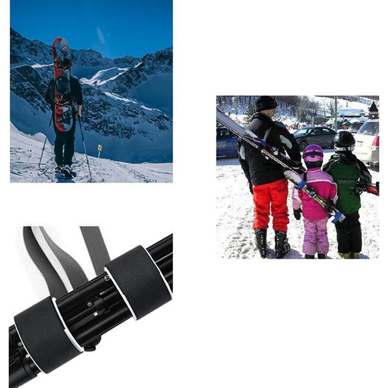 Ski Pole Carry Verstelbare Ski Schouder Carry Met Antislip Schouder Draagriem Pad Draagbaar