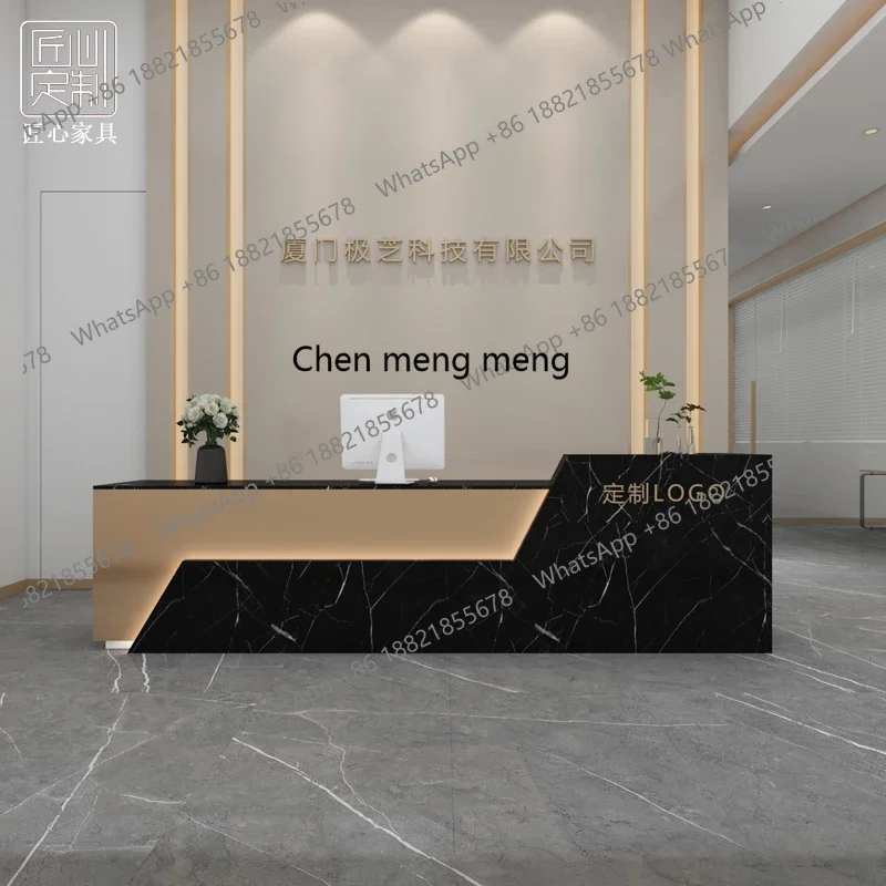 M46 صفحة الخروج الحديثة البسيطة مكتب الاستقبال صالون تجميل صالون حلاقة عداد فاخر خفيف #3