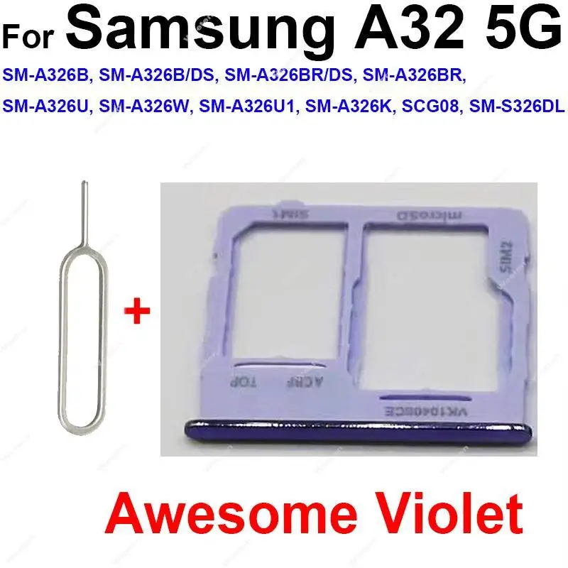 Sim Card Tray Slot For Samsung A22 A225F A32 A325 4G A22 A226B A32 A326B 5G Sim Card Holder Socket Replacement Repair Parts