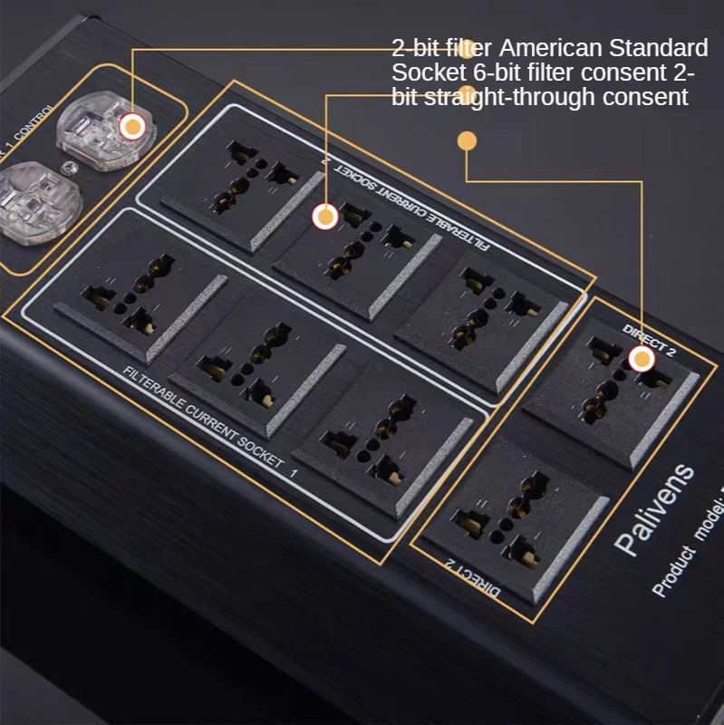 NEW Professional Audio Noise AC Power Filter Power Purifier Lightning Protection EMI Extension Universal Socket 3000W 15A P20.