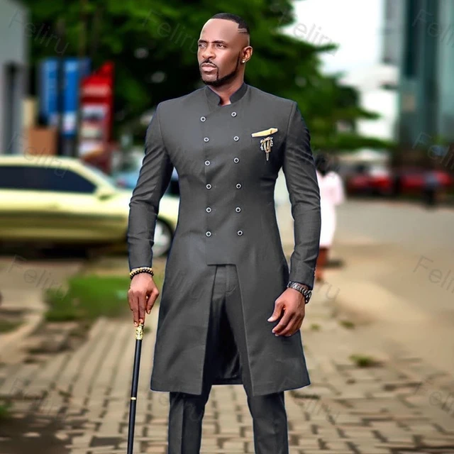 Dark grey coat suit sale