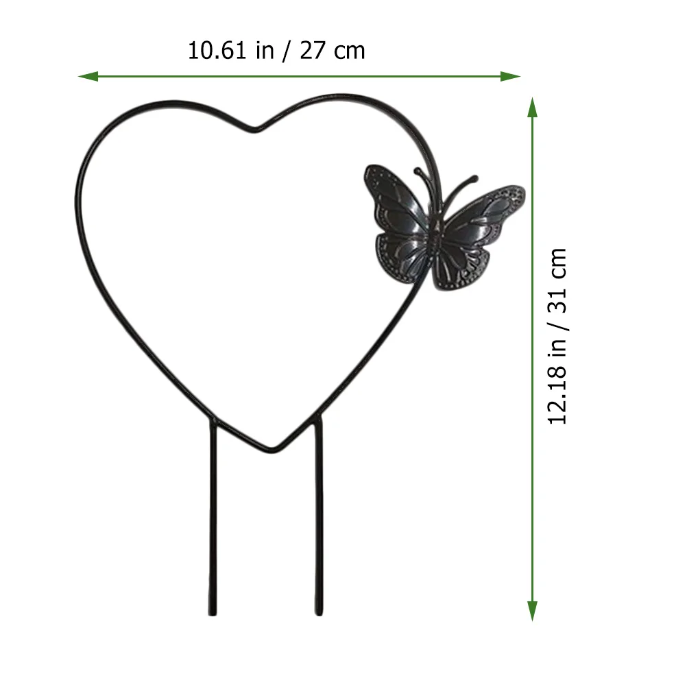 

2pcs Garden Trellis Plant Climbing Frame Metal Heart Shape Vine Support Rack For Climbing Plants Decorative Potted Plants